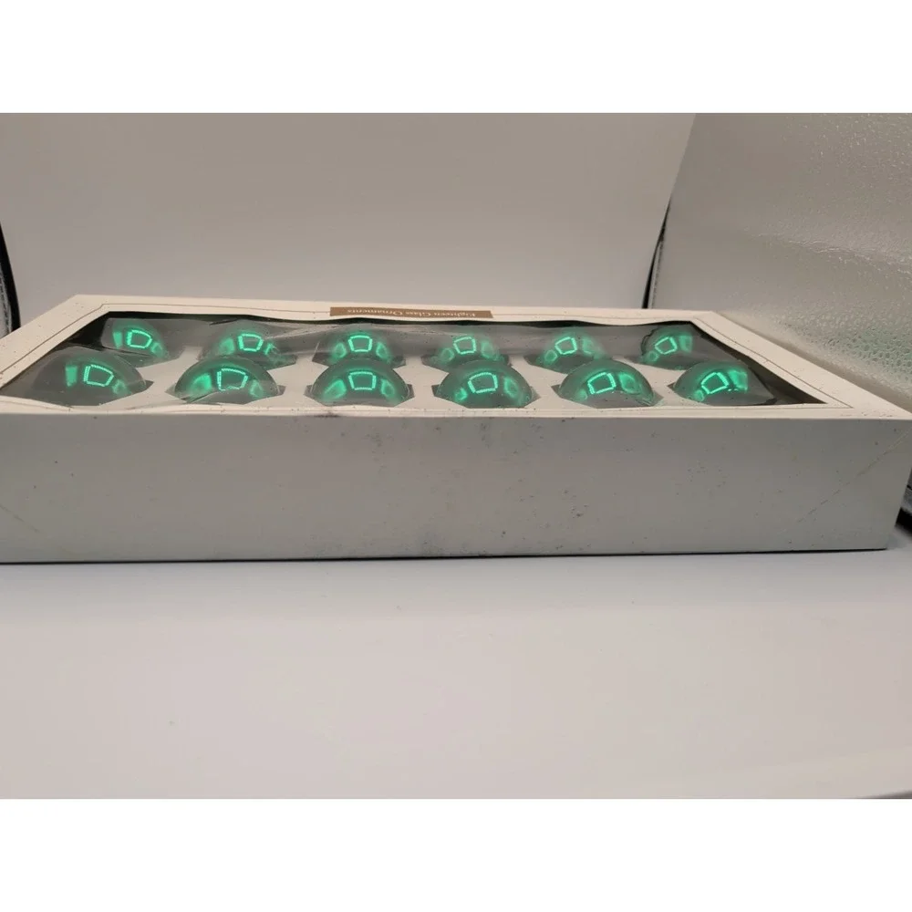 Vtg Target 2000 Glass Ornaments Box of 18 Emerald Green Unused Made in USA